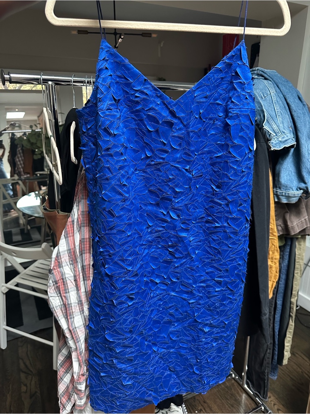 COS Royal Blue Textured Mini Slip Dress